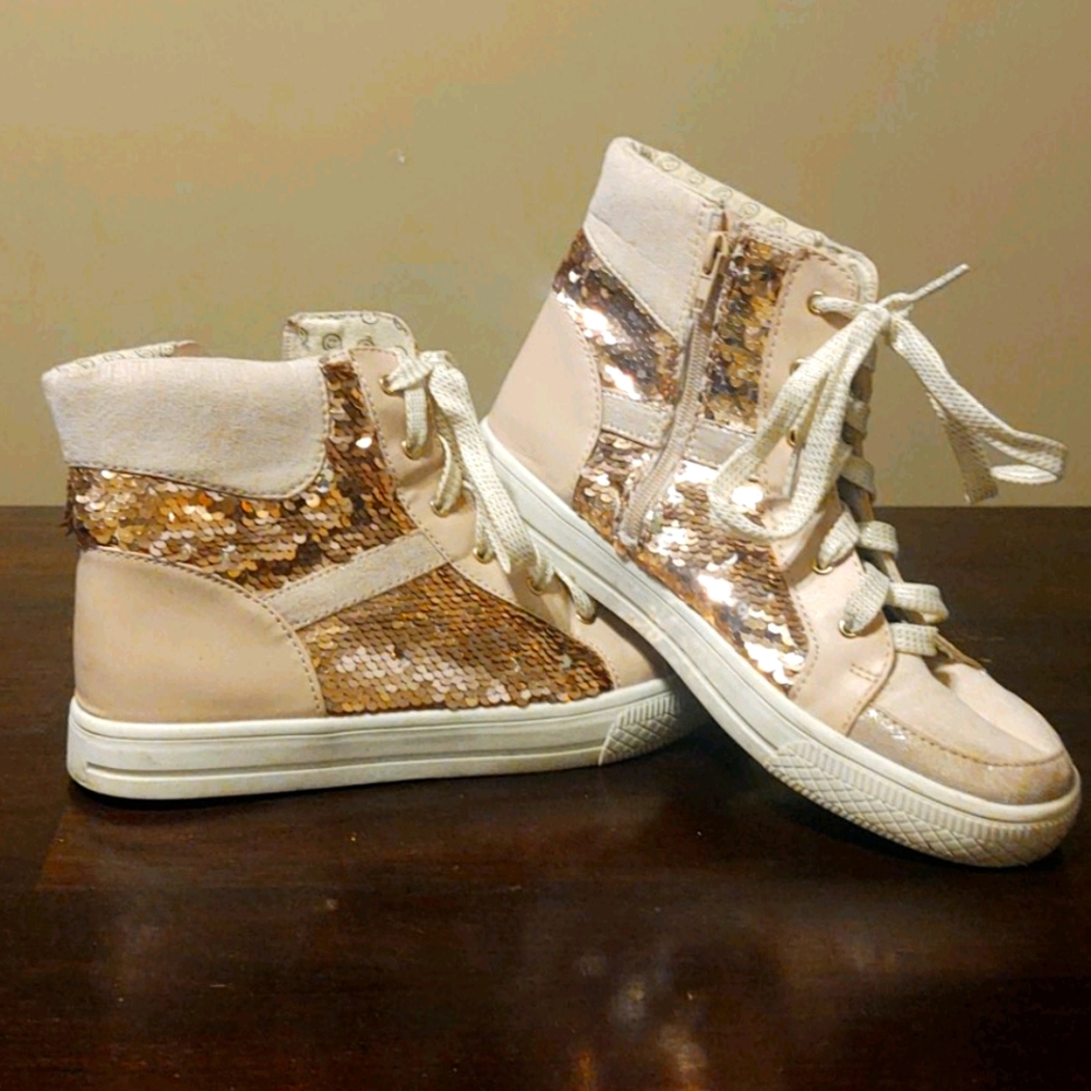 Girls Pink Sequence Hightops